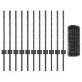Welded Wire Fence 25 x 0.6 m PVC-Coated Steel Grey Mesh 3336110