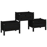 Planter Black 178.5x44x75 cm Solid Wood Pine 822251