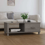 Coffee Table HAMAR Light Grey 100x55x35 cm Solid Wood Pine 340455