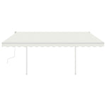 ZNTS Manual Retractable Awning with Posts 4x3.5 m Cream 3070017
