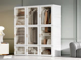 Portable Clothes Wardrobe for Bedroom, Foldable Clothes Organiser with Cube Storage, Hanging Rods, T3398P330515