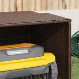 Robot Mower Garage Brown 86x90x52/57 cm Poly Rattan 365405