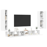 7 Piece TV Cabinet Set White Engineered Wood 3114302