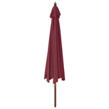 Garden Parasol with Wooden Pole Bordeaux Red 400x273 cm 363179