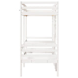 Loft Bed Frame with Desk and Chairs White 75x190cm Solid Wood Pine 3308563