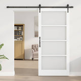 Sliding Door White and Black 93 x 202 cm 3332400