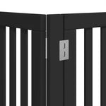 Dog Gate with Door Foldable 9 Panels Black 450 cm Poplar Wood 3155656