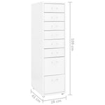 ZNTS Mobile File Cabinet White 28x41x109 cm Metal 335920