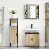 Bathroom Furniture Set with Shelf 3 pcs Brown Engineered wood 3345150
