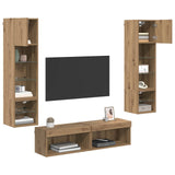 TV Wall Unit Wall-mounted 6 pcs Artisan Oak Engineered Wood 3402933