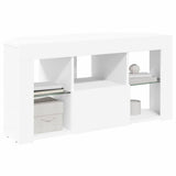 Corner LED TV Cabinet White 100 x 40 x 50 cm Engineered Wood 889795