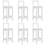 7 Piece Garden Bar Set White Solid Wood Pine 3154761