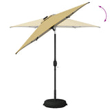Garden Parasol with LED Lights and Base 230 x 230 cm Polyester 42036255