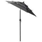 ZNTS 3-Tier Garden Parasol with Aluminium Pole Anthracite 2 m 313854