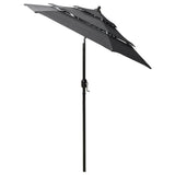 3-Tier Garden Parasol with Aluminium Pole Anthracite 2 m 313854