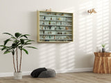 7-Tier Wall Display Shelf Unit Cabinet w/ 6 Adjustable Shelves Glass Doors Home Office Ornaments T3398P342392