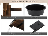 Wooden Garden Wishing Well Fountain Barrel Waterfall Rustic Wood with Pump Garden Dcor Ornament T3398P322181