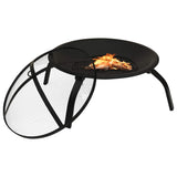 2-in-1 Fire Pit and BBQ with Poker 56x56x49 cm Steel 313352