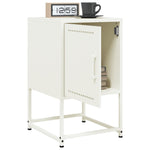 ZNTS Bedside Cabinet White 36x39x60.5 cm Steel 846456