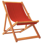 Folding Beach Chairs 2 pcs Red Fabric 3214491