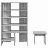 Shoe Cabinet with Shelf 2 pcs Grey Sonoma Engineered Wood 8000385