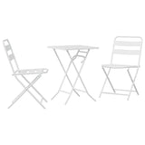 Garden Bistro Set Folding 3 pcs White Steel 42010319