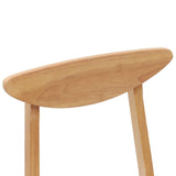 Dining Chairs 2 pcs Natural 42 x 47.5 x 81 cm Solid Rubber Wood 42020431