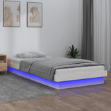 LED Bed Frame without Mattress White 100x200 cm Solid Wood 819963