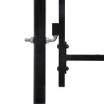 ZNTS Fence Gate Single Door with Spike Top Steel 1x1.75 m Black 145745