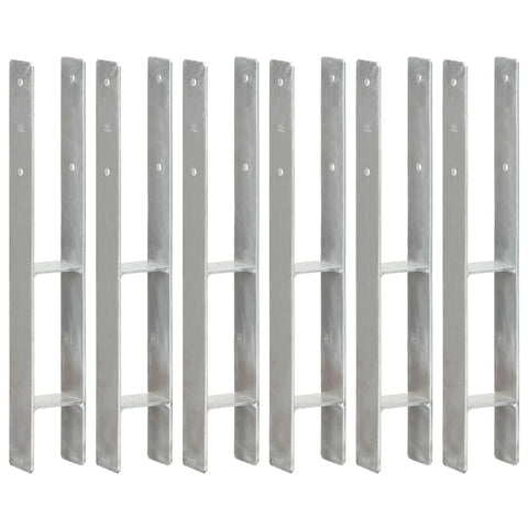 Fence Anchors 6 pcs Silver 8x6x60 cm Galvanised Steel 145297