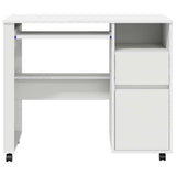 Desk with Wheels White 91 x 50 x 77 cm Engineered Wood 869530