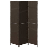 Room Divider Folding Manual Brown 146 x 180 cm Poly Rattan 42003669
