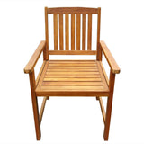 Outdoor Chair Set of 2 Brown Solid Acacia wood Standard Durable 42626