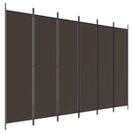 ZNTS 6-Panel Room Divider Brown 300x200 cm Fabric 350191