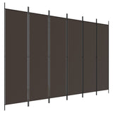 ZNTS 6-Panel Room Divider Brown 300x200 cm Fabric 350191
