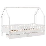 Kids Bed Frame with Drawers without Mattress 90x200 cm Solid Wood 3302033