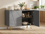 Modern Luxe High Gloss Sideboard, with Hairpin Legs - Grey T3398P553275