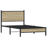 Metal Bed Frame without Mattress Sonoma Oak 100x190 cm 4007862