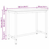 Table Old Wood 100 x 50 x 76.5 cm Engineered Wood and Steel 873748