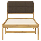 Bed Frame with Upholstered Headboard Whitewash and Taupe 904441