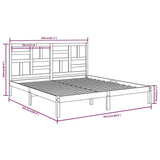Bed Frame without Mattress Grey Solid Wood 200x200 cm 3105972