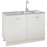 Kitchen Sink with Double Sinks Silver 1200x600x155 mm Stainless Steel 147239