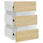 ZNTS LED Bedside Cabinet White and Sonoma Oak 45x35x67 cm Engineered Wood 326845