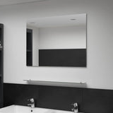 Wall Mirror with Shelf 80x60 cm Tempered Glass 249442
