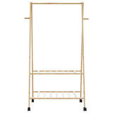 Clothes Rack with Shelves and Wheels 96x45.5x155.5 cm Bamboo 4008907