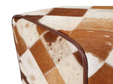 Bench 40 x 30 x 45 cm Real Leather Brown Patchwork 42042101