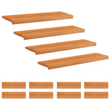 Stair Treads 12 pcs 90 x 25 x 2 cm Light Brown Solid Beech Wood 3446342