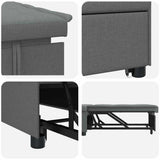 Sofa Bed Dark Grey 194 x 50 x 82 cm Plywood 42008583