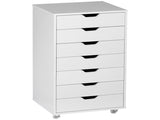 Seven-Drawer Filing Cabinet, with Wheels - White T3398P330433