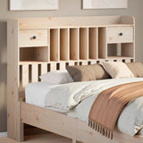 Headboard with Storage 135 cm Solid Wood Pine 855514